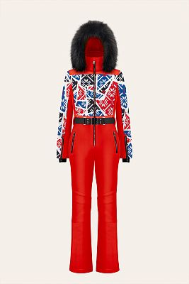 Превью Женский горнолыжный комбинезон Комбинезон горнолыжный POIVRE BLANC W24-0831-WO Print Scarlet Red